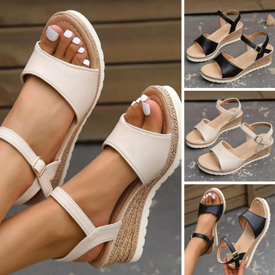 Zephyrine - Knöchelschnalle Dicke Sohle Wedges Sandalen