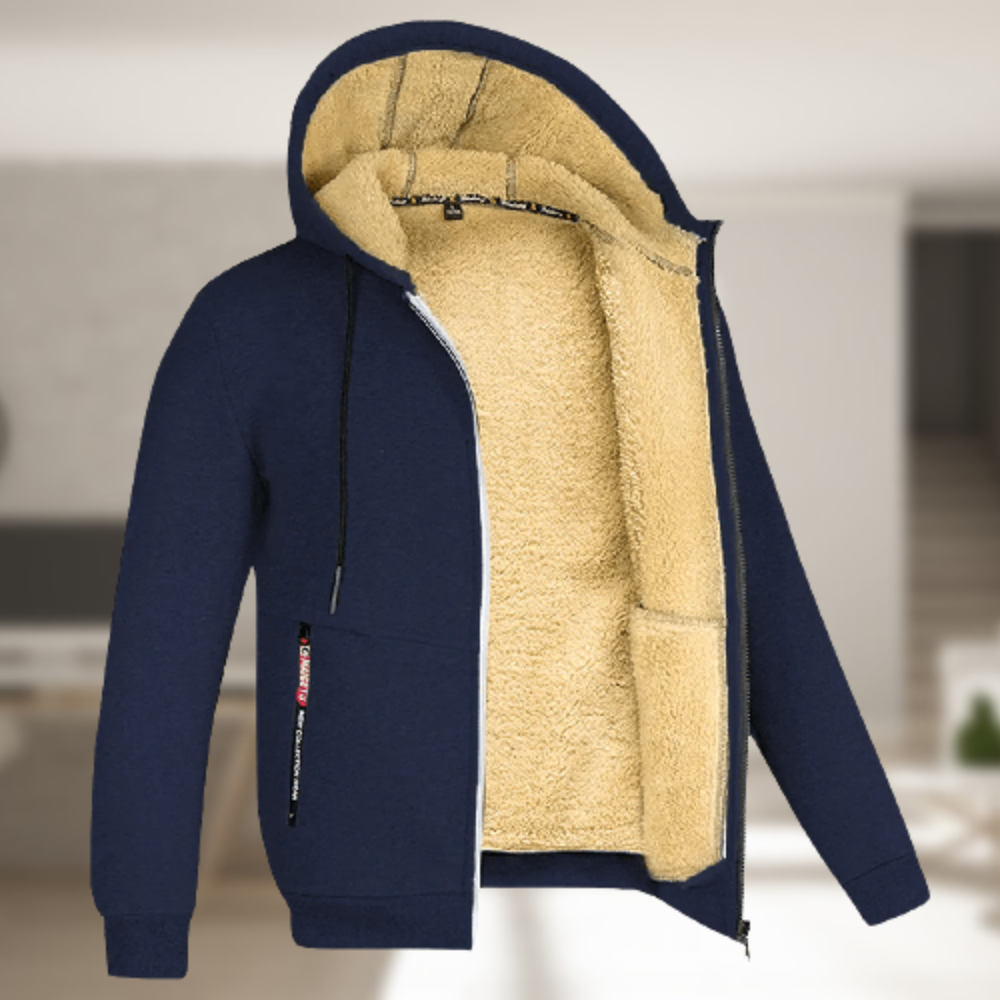 Sadi - Lässige Herren Winterjacke mit Kapuze und Fleece